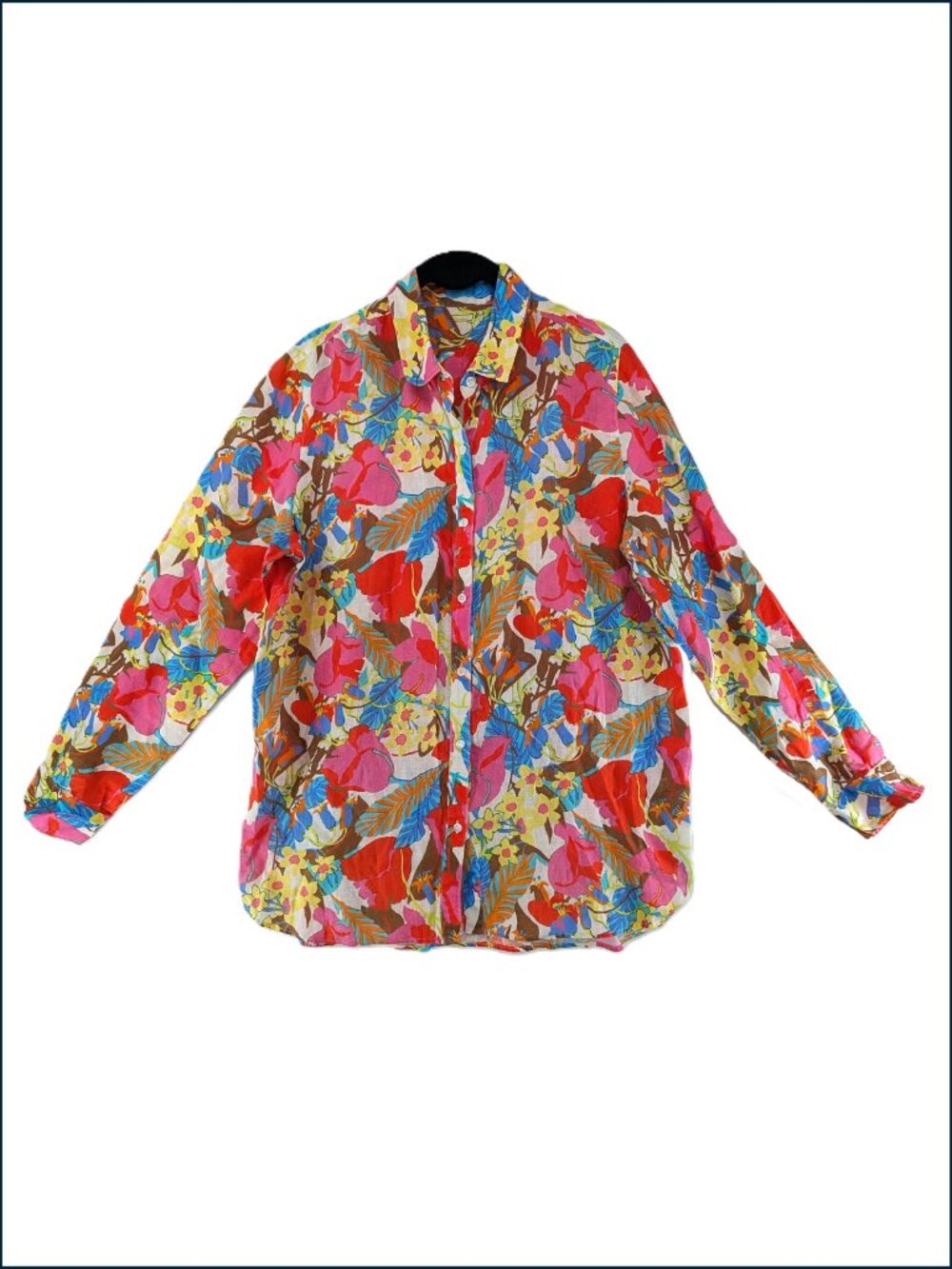 J. McLaughlin Bright Floral Button-Down Blouse in Multicolor